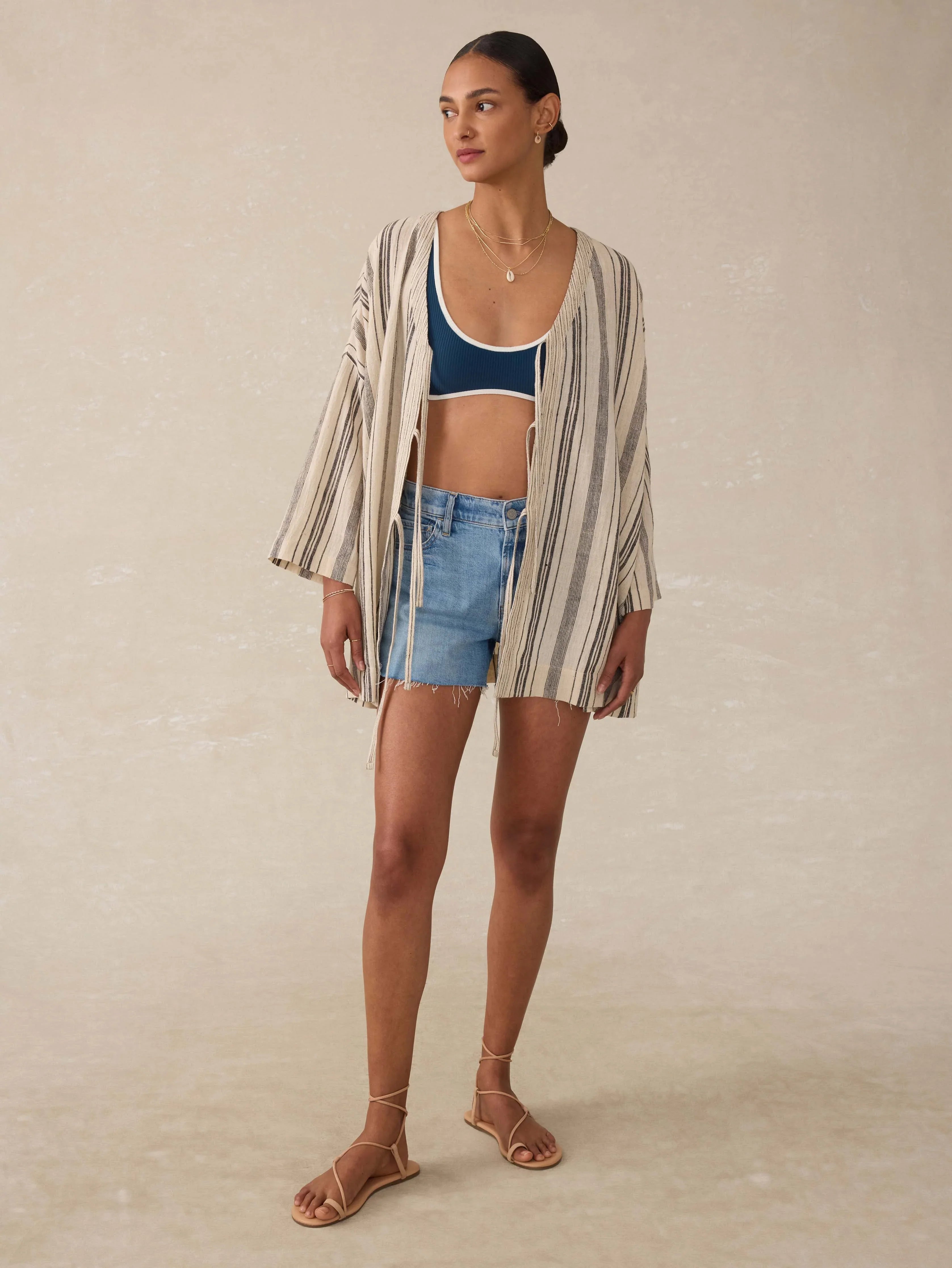 Rip Tide Coverup - Sandy Mixed Stripe