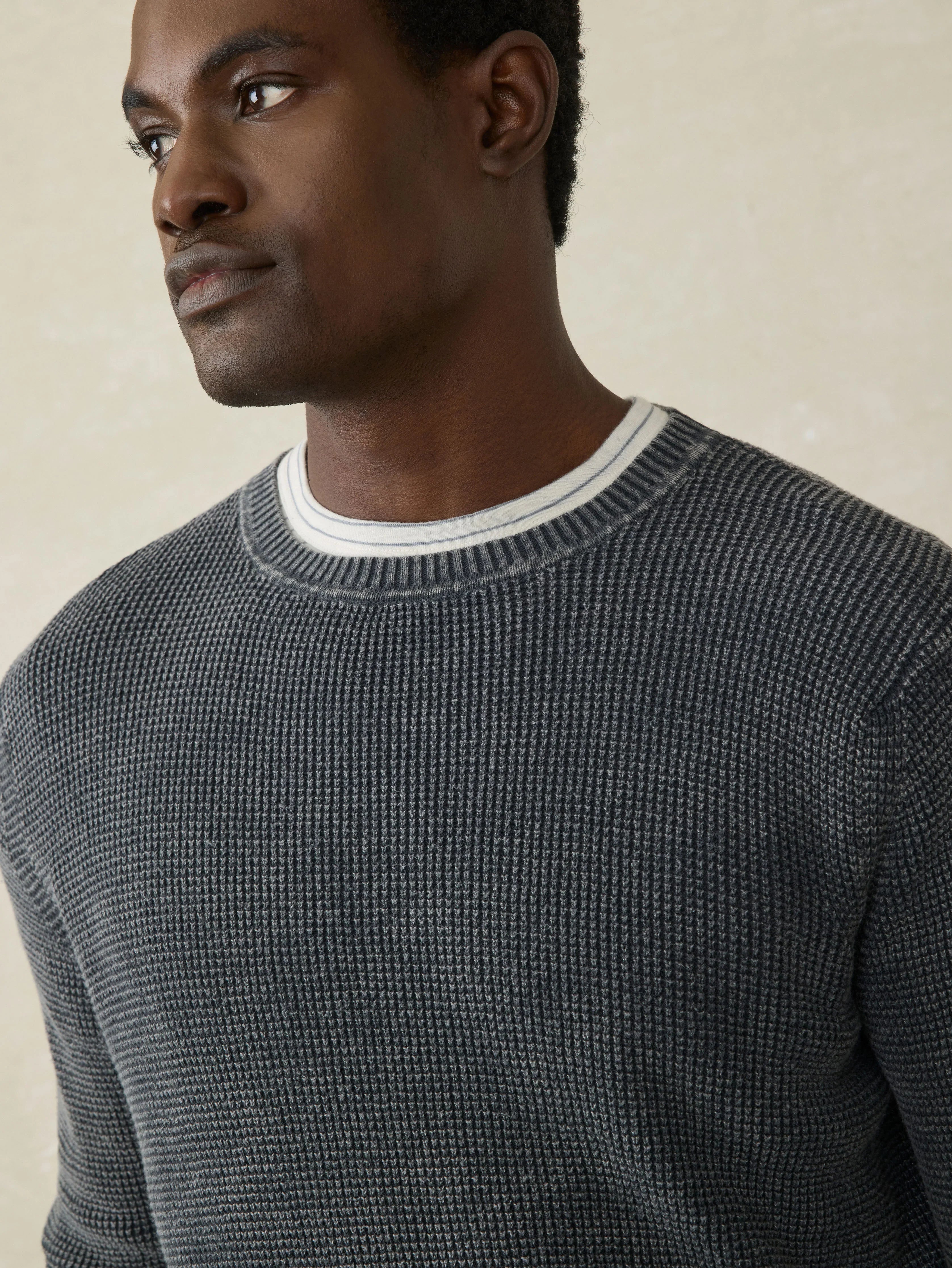 Sunwashed Crewneck Sweater - Faded Black