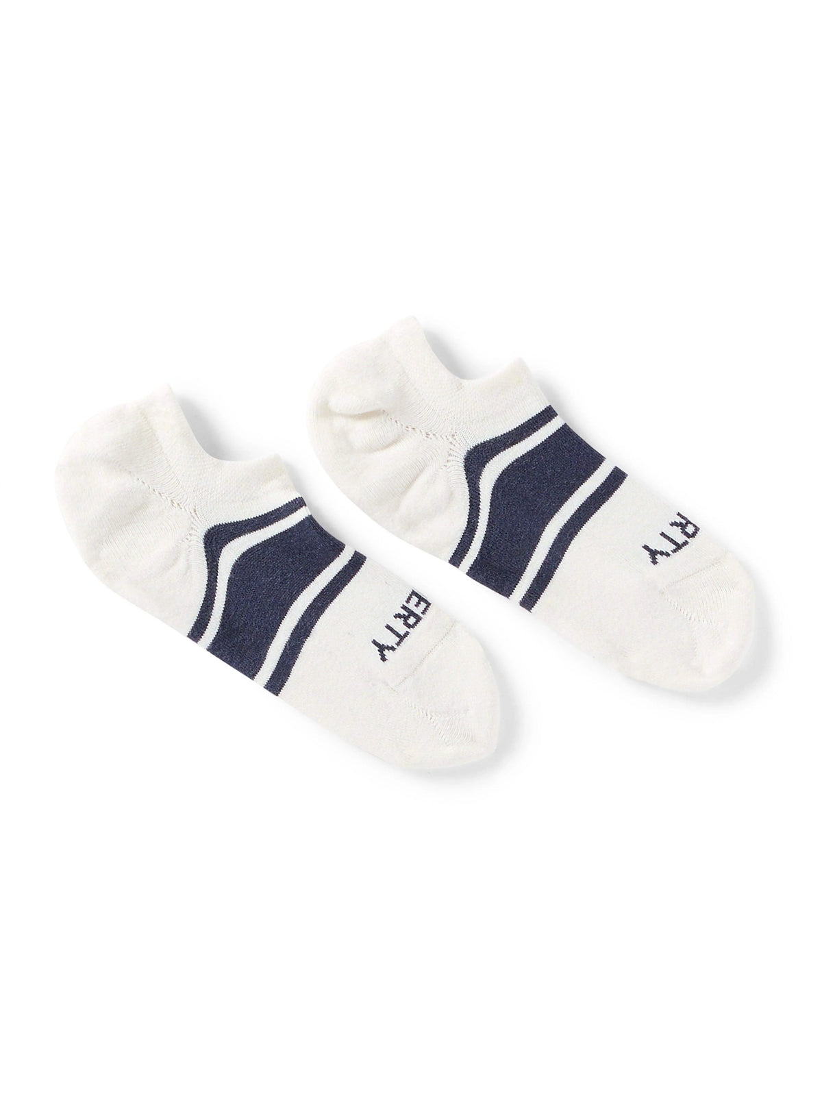 Surf Stripe No Show Sock - White