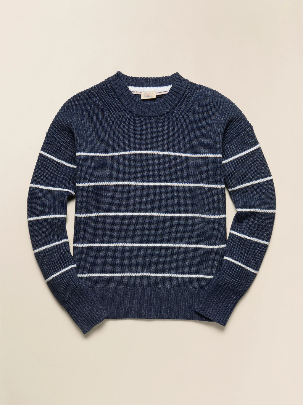 Sunwashed Cotton Fisherman Sweater - Water Mill Stripe