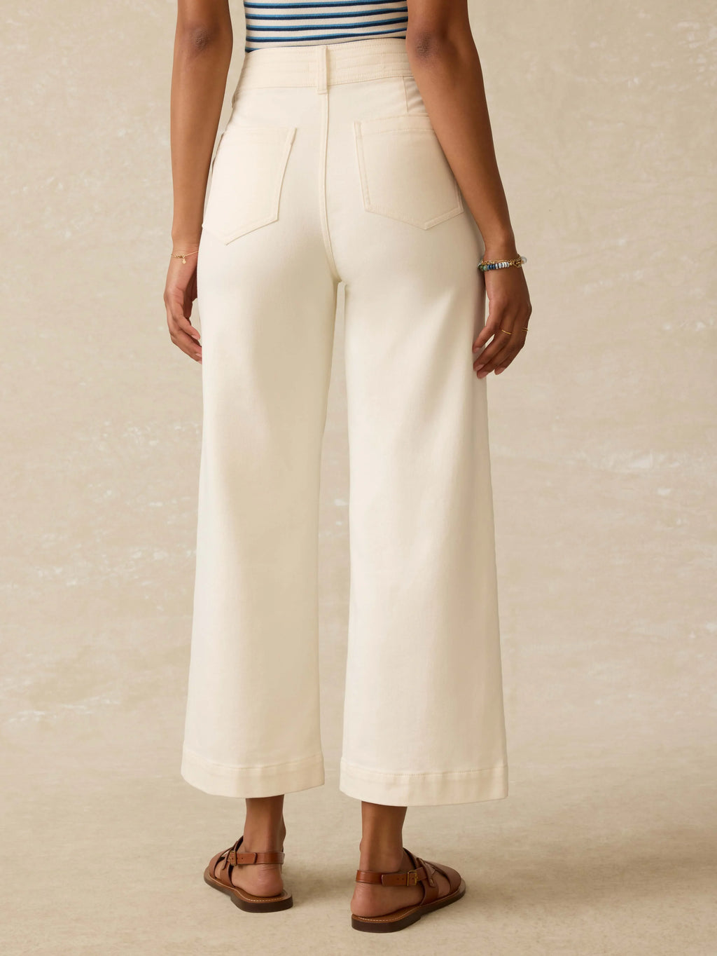 Stretch Terry Harbor Ankle Pant - Egret