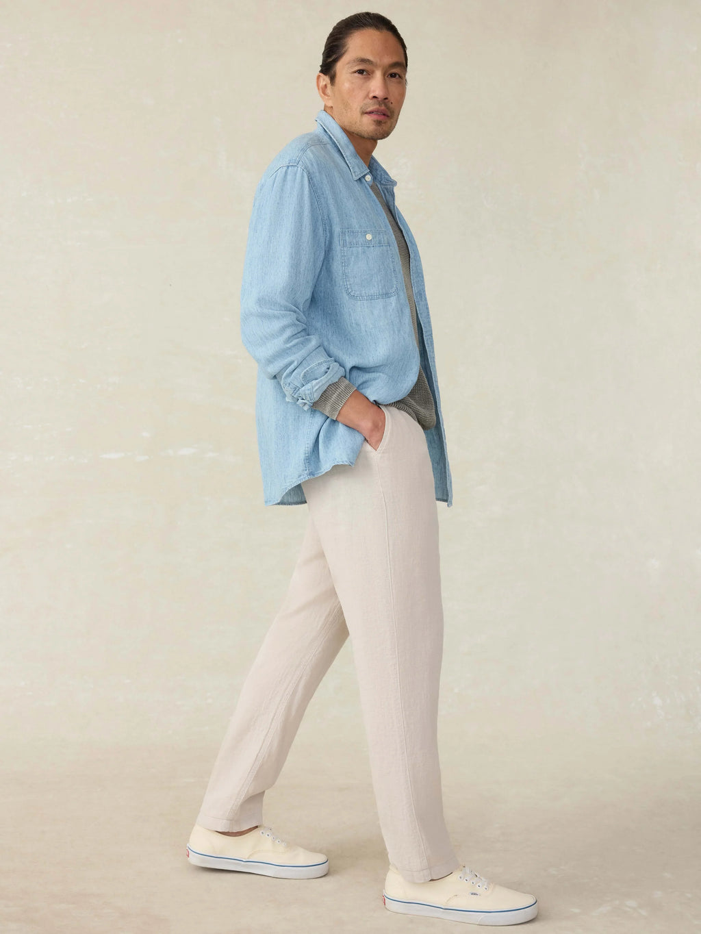 Linen Drawstring Pant - Weathered Sand