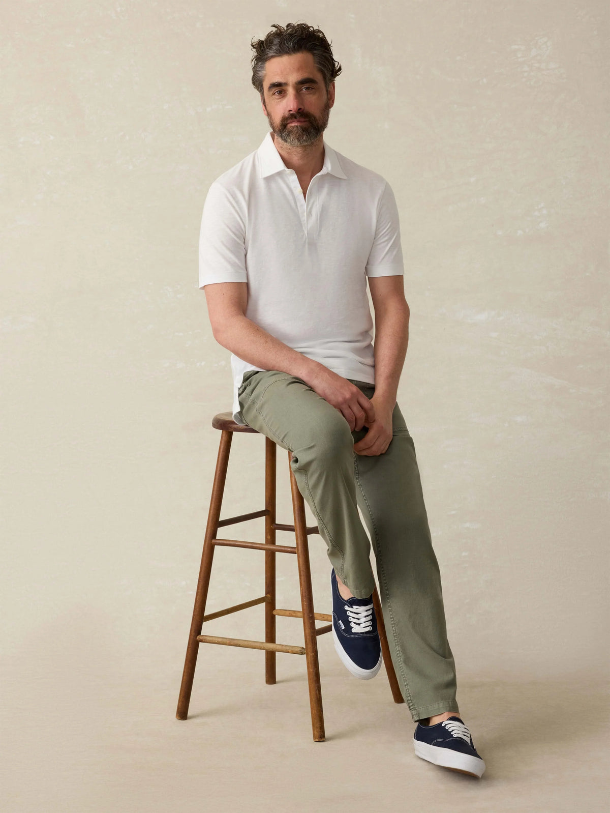 Sunwashed T-Shirt Polo - White