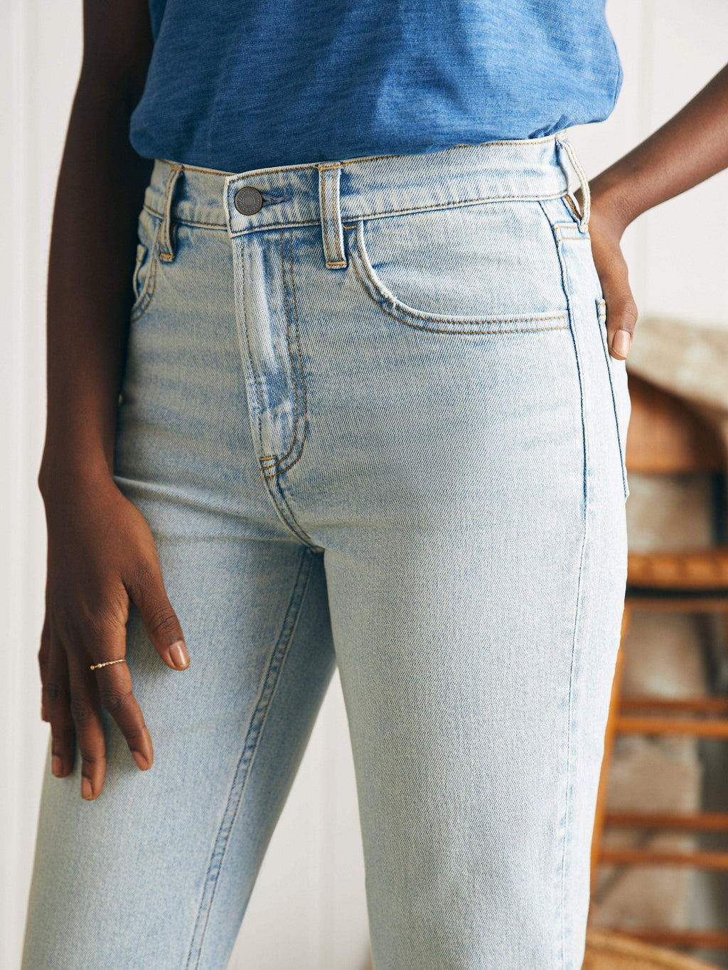 Organic Cotton Slim Straight Ankle Denim - Cloudbreak Wash
