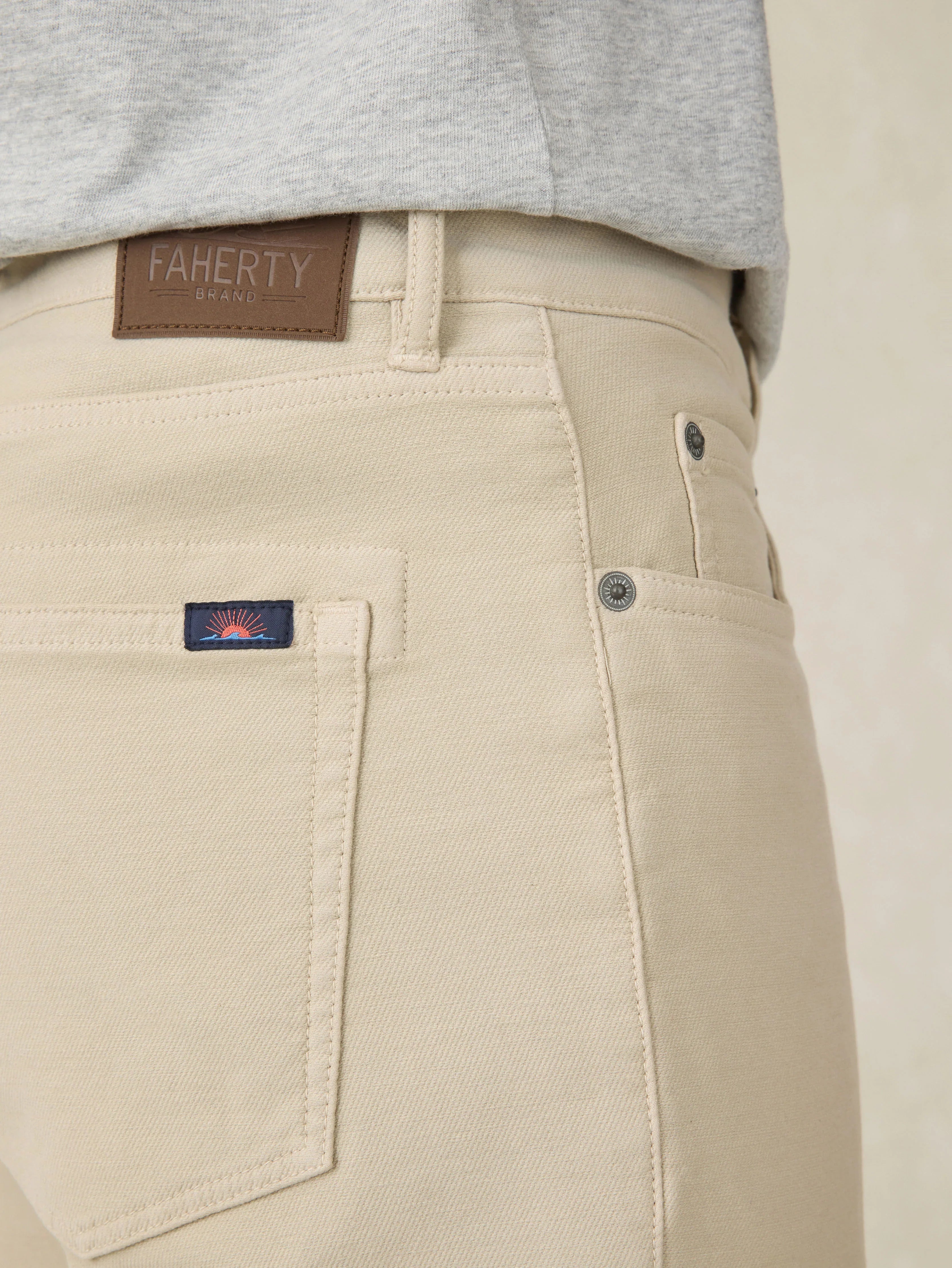 Stretch Terry 5-Pocket Athletic Fit Pant - Stone