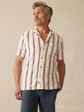 Short-Sleeve Cabana Towel Terry Shirt - Beach Club Stripe