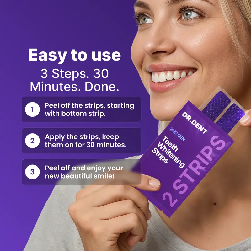 7 Purple Strips = 21 Whiter Smiles – No Pain, No Peroxide, Just Results